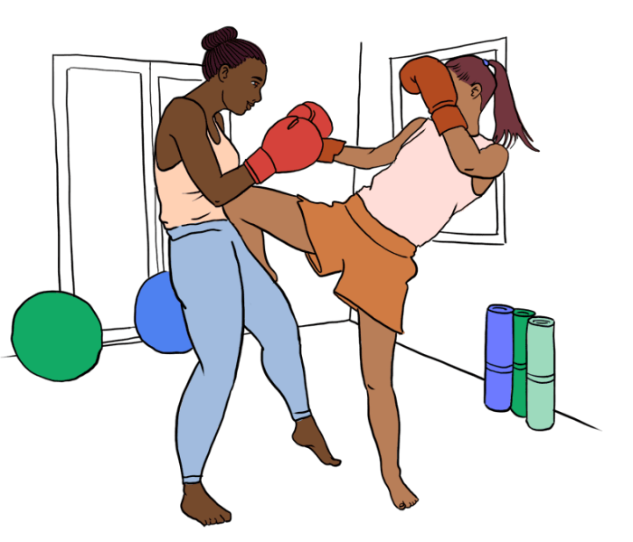 les femmes pratiquent la boxe muay Thai