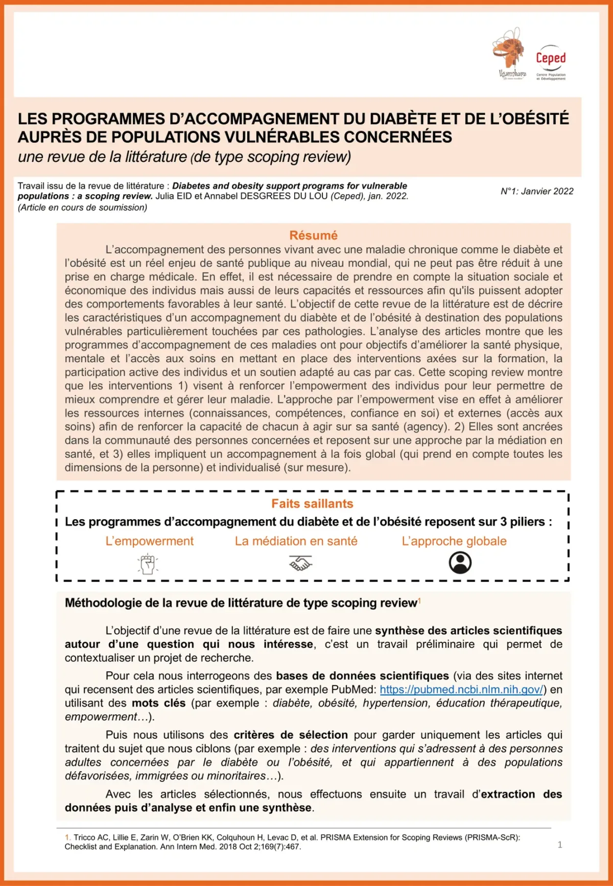 4 Pages. Scoping Review Accompagnement Des Maladies Chroniques 1 1